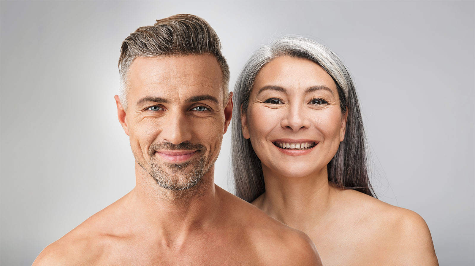 mature man and woman face